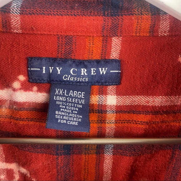 Vintage Boho Rodeo Bleach Splatter Dad Flannel Upcycled Granolacore - Picture 5 of 6